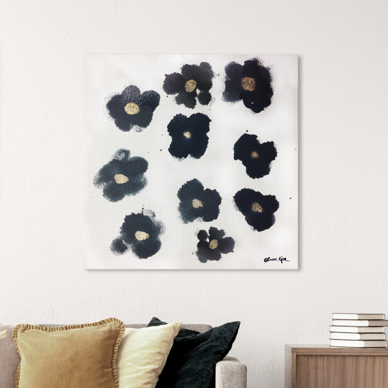 Coco's Gold Camellias - Graphic Art, 40" H x 40" W, Wrapped Canvas, No Mat