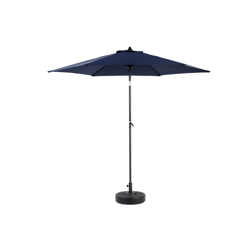 Parasol de patio extérieur 9 pi avec parasol inclinable et manivelle, parasol de marché 6 baleines robustes, terrasse, cour, piscine (base non incluse)