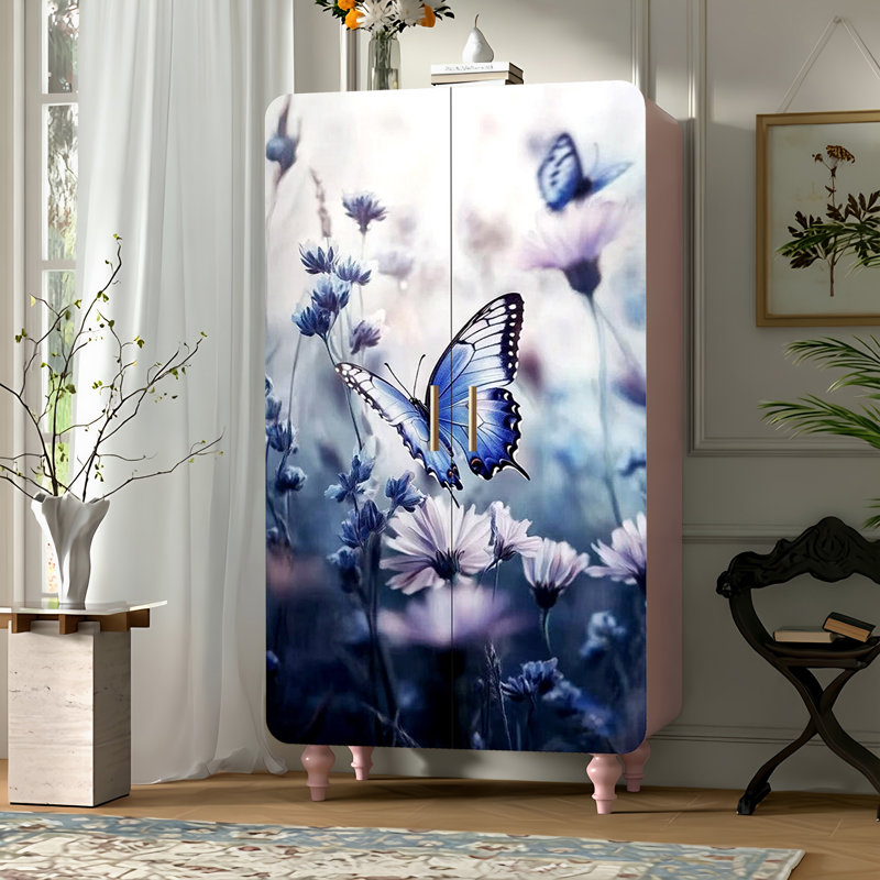 French simple modern home double door wardrobe