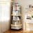 360° Display Round Spinning Rotating Bookshelf with Wheels and Drawer-1577913070-1577913065