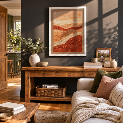 Terracotta Tides Abstract - Framed Print