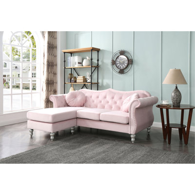 Glory Furniture Hollywood  Sofa Chaise , PINK