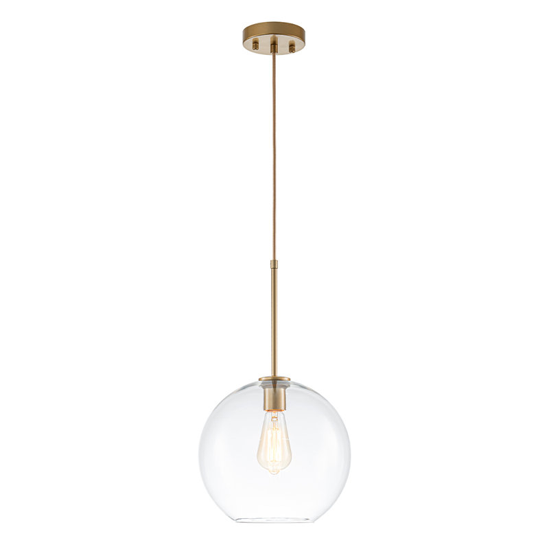 1 - Light Matte Black Pendant, Brass