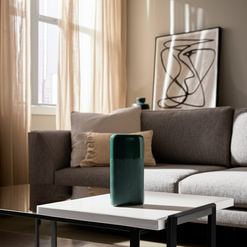 Modern Rounded Flower Vase for Home Decor - Decorative Table Vase for Living Room or Entryway Accent, 12" H x 6" W x 6" D