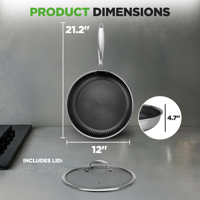 Stainless Steel Non-Stick Frying Pan, 12"