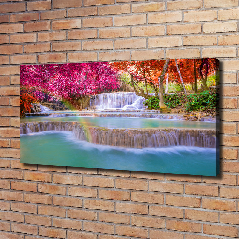 Waterfall In The Forest - No Frame Print on Canvas