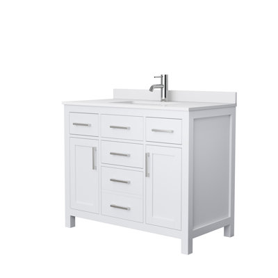 Beckett 42" Freestanding Single Bathroom Vanity with Cultured Marble Top