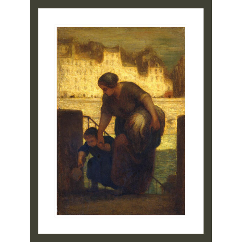 «The Laundress» par Honoré Daumier, impression giclée sur cadre, H 29,5 po x l 22,13 po