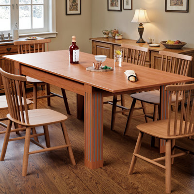 Table de salle à manger extensible 54 à 84 po pour 4 à 8 personnes, table de cuisine en bois, comprend un chemin de table - noyer