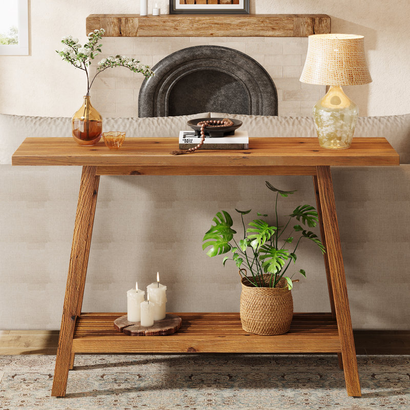 83.8cm Solid Wood Console Table, Brown