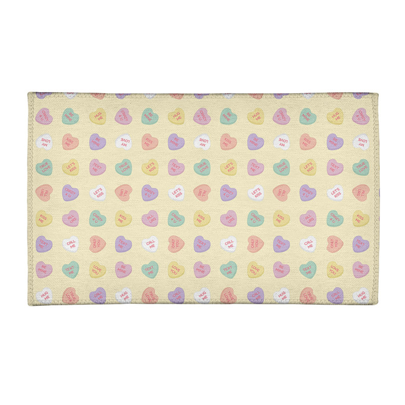 Tapis jaune/rouge/mauve zone fait main, Rectangle 2 pi x 3 pi