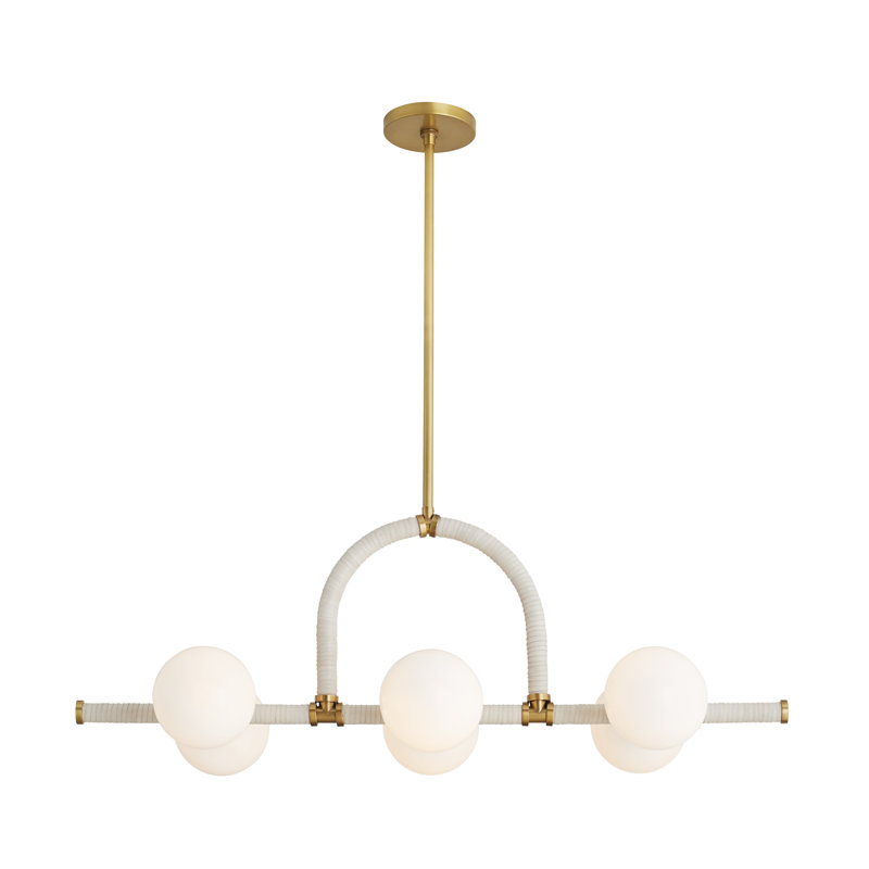 Harrison 6 - Light Chandelier, Antique Brass