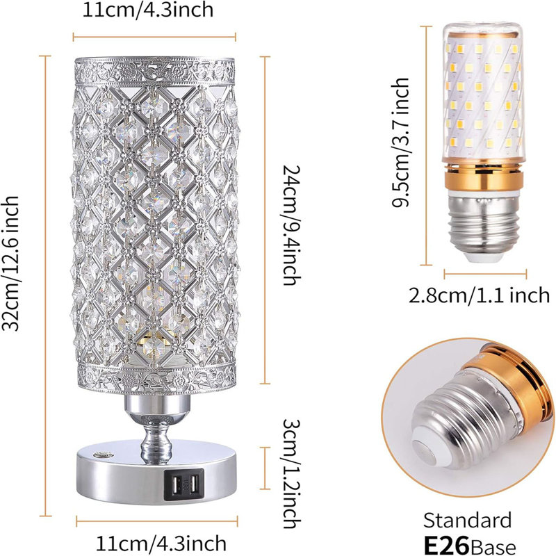table lamp With Crystals, silver