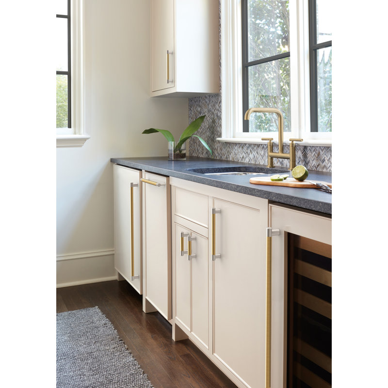 12-Inch Polished Nickel and Champagne Bronze Appliance Pull