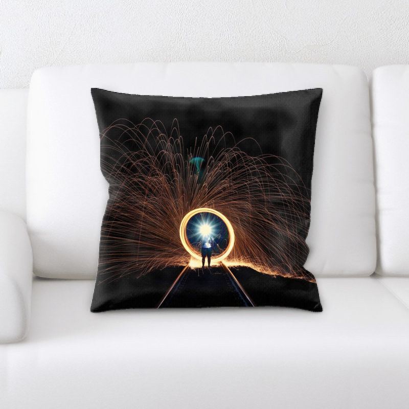 Fire Microsuede Reversible Throw Pillow