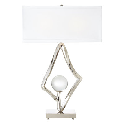 Abstract Lamp w/6" Crystal Sphere