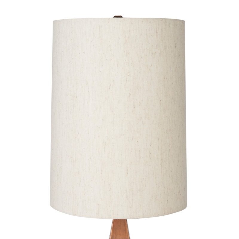 20.5" Walnut Wood Tapered Triangle Table Lamp