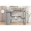 Lit mezzanine gris avec bureau pratique, garde-robe et compartiments de rangement-1164530886