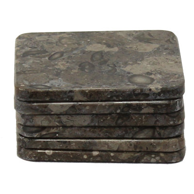 Amatista Marble Square 6 Piece Coaster Set