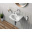 Lavabo de salle de bain mural rectangulaire de 15 po de la collection Whitehaus avec cuve ovale intégrée, dosseret bas, perçage de robinet simple et trop-plein