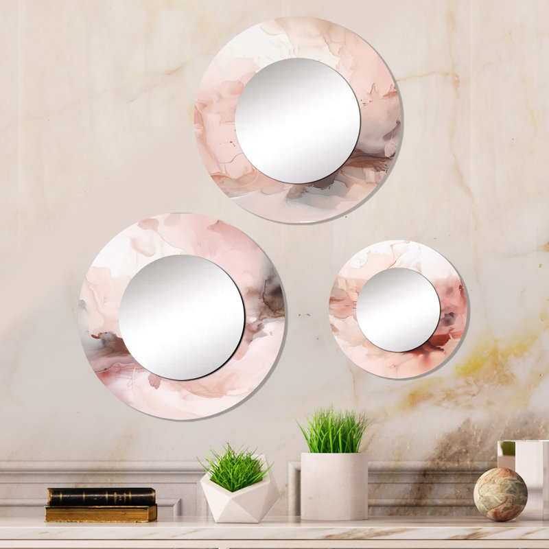 Miroir mural rond en aluminium Kiahnna