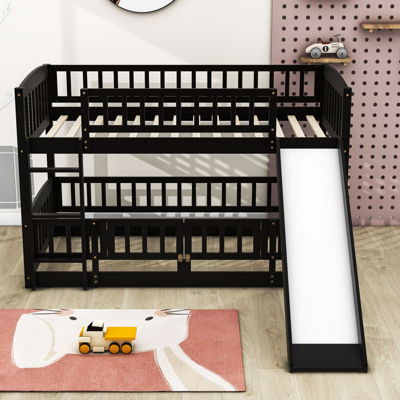 Guiseppi Kids Twin Over Twin Bunk Bed, Espresso