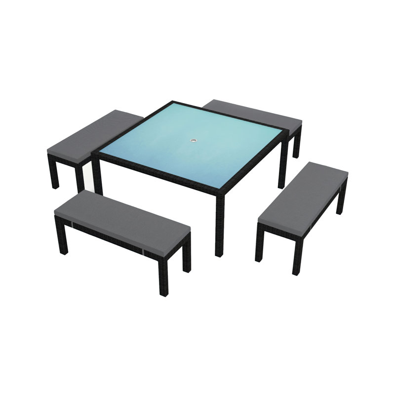 Suffern 8 - Person Premium All-Weather Wicker Patio Dining Set with Square Table , Cushions Included