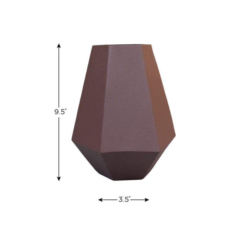 Vase de table Tuncay, Rouille, H 9,65 po x l 7,09 po x P 8,07 po