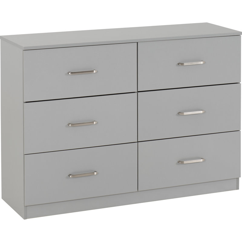 Sumrah 110cm W 6 - Drawer Chest of Drawers, Light Grey