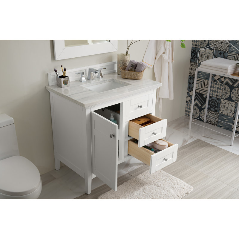 Palisades 36'' W Single Vanity, Bright White, Ethereal Noctis