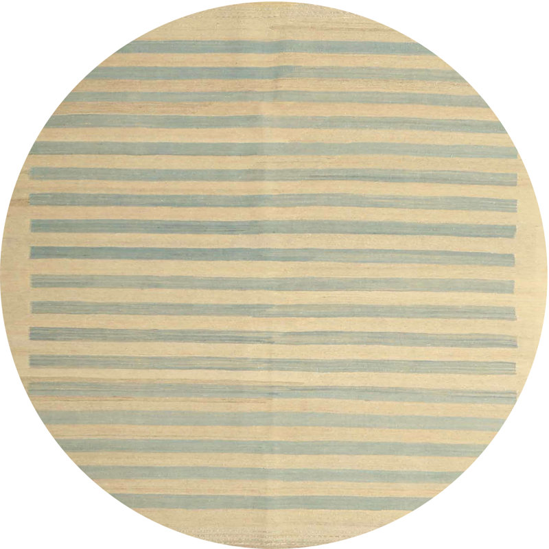 Tapis en vert clair/gris clair contemporain, Rond 8 pi