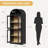 71.4" Arched Farmhouse Bookcase with Glass Doors, Wooden Display Cabinet for Living Room, Kitchen-1889285895