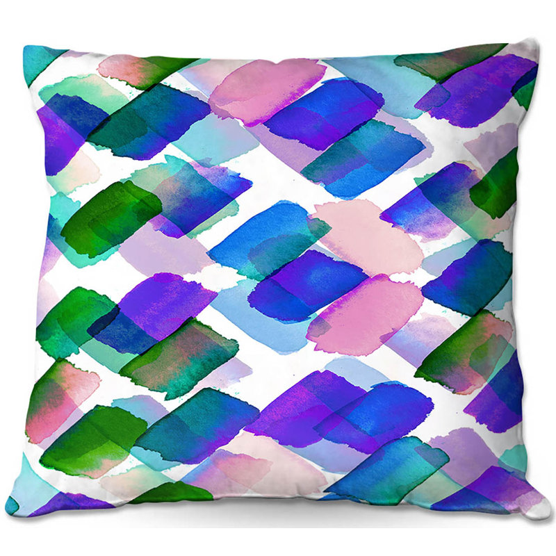 Coussin décoratif canapé de canapé de génie i fuchsia, 20 po x 20 po, Violet / mauve / bleu