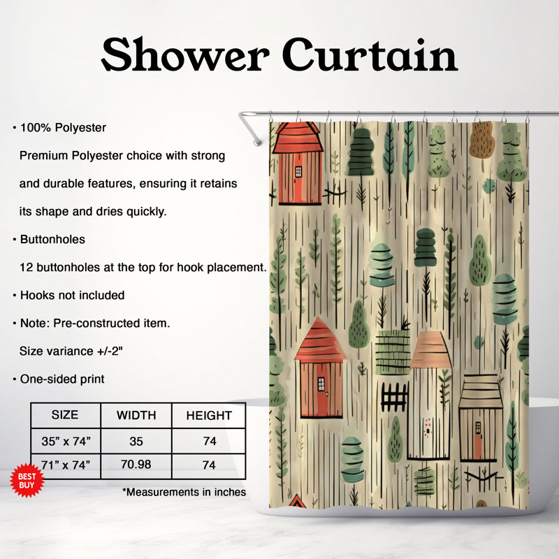 Rideau de douche Rustic Collage - Premium, H 74 po x l 71 po