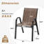 Chaises de salle à manger empilables de patio, sièges modernes de Textilene en métal pour le patio