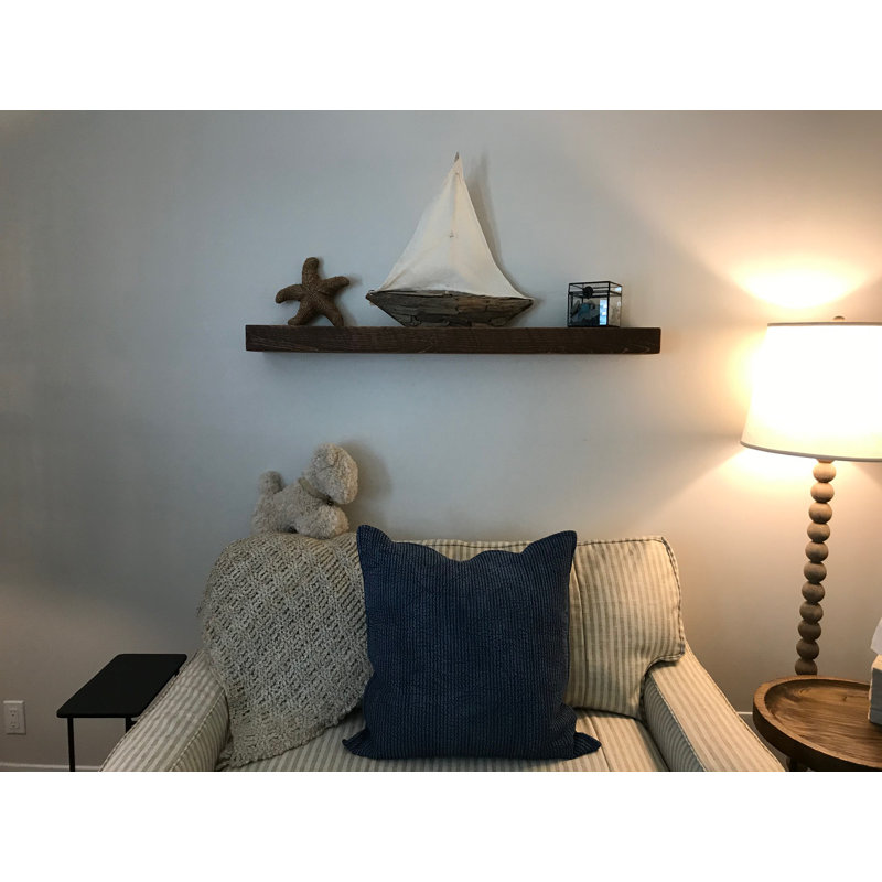 Mcevoy 2 Piece Pine Floating Shelf, 2" H x 30" W x 6" D, Mocha