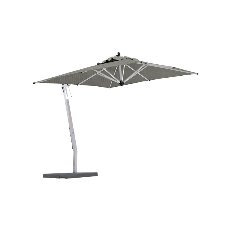 Picollo 10' Square Cantilever Umbrella, Paver Frame, Stone Gray