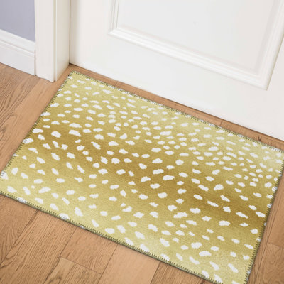 Abdimalik Chenille Washable Animal Print Indoor / Outdoor Rug