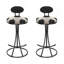 Tabourets de bar modernes rembourrés en forme de S (ensemble de 2)-31965174