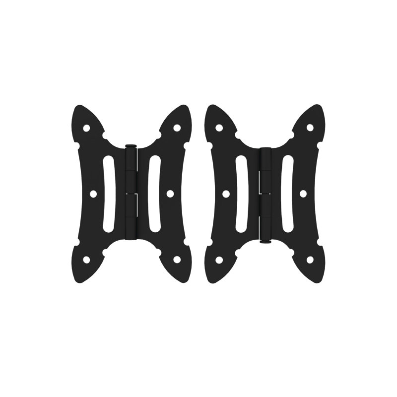 Black Steel Decorative Butterfly Hinge for Wood Gates