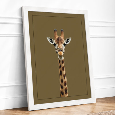 Giraffe Portrait Boho - Framed Print