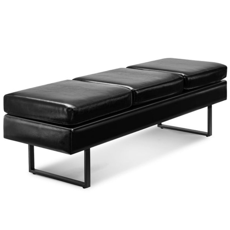 Chaise de salle d'attente noire 59,45 po