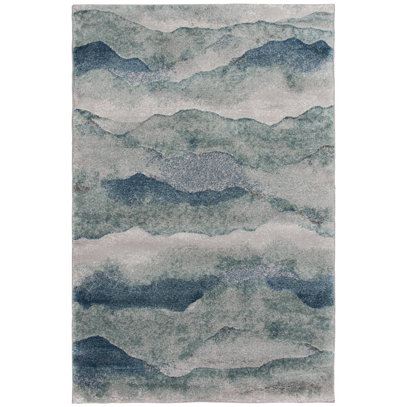 Tapis bleu Orren Ellis Textures Korisyn (7 pi 10 po x 9 pi 10 po)