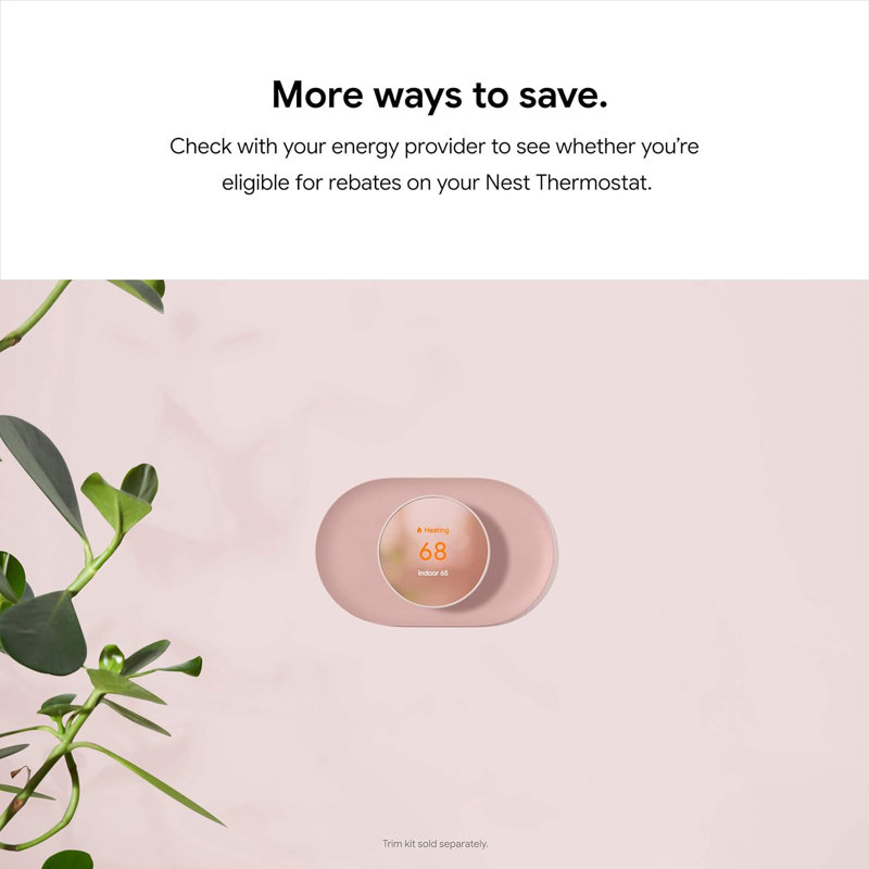 Google Nest Thermostat - Smart Thermostat for Home - Programmable Wifi Thermostat - Charcoal