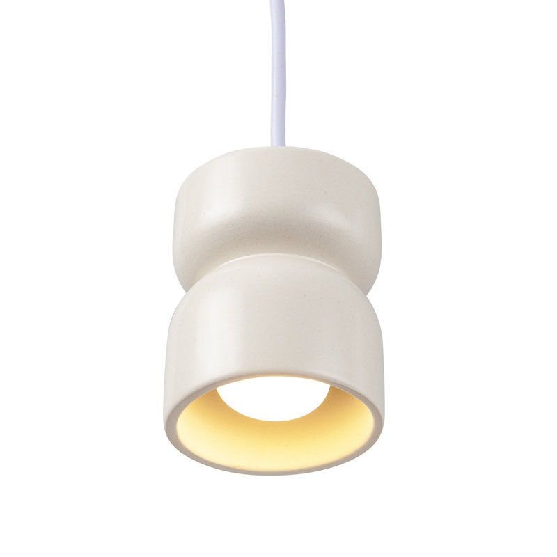 Luminaire suspendu simple Nysta, Blanc mat, Bronze foncé