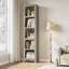 Bibliothèque à 5 tablettes avec étagères de rangement étroites de 71,3 po de hauteur et de rangement sur pied