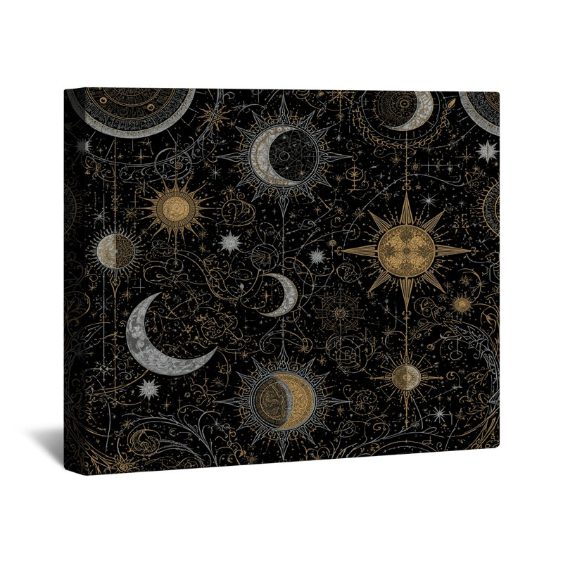 Toile tendue Celestial Sun Moon, 20 x 30 inches