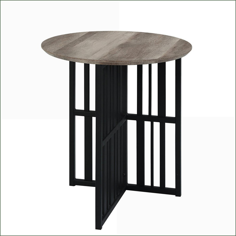 Table basse en chêne antique et noir, composite bois-métal durable, compact minimaliste pour le salon
