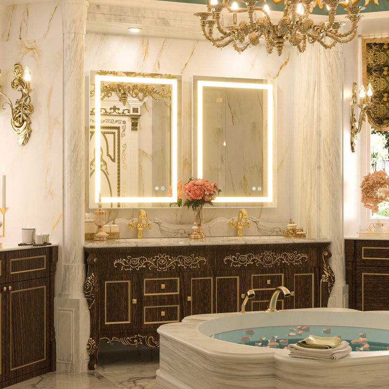 Miroir de salle de bain Lashaunte, Rectangle, 28 po x 20 po