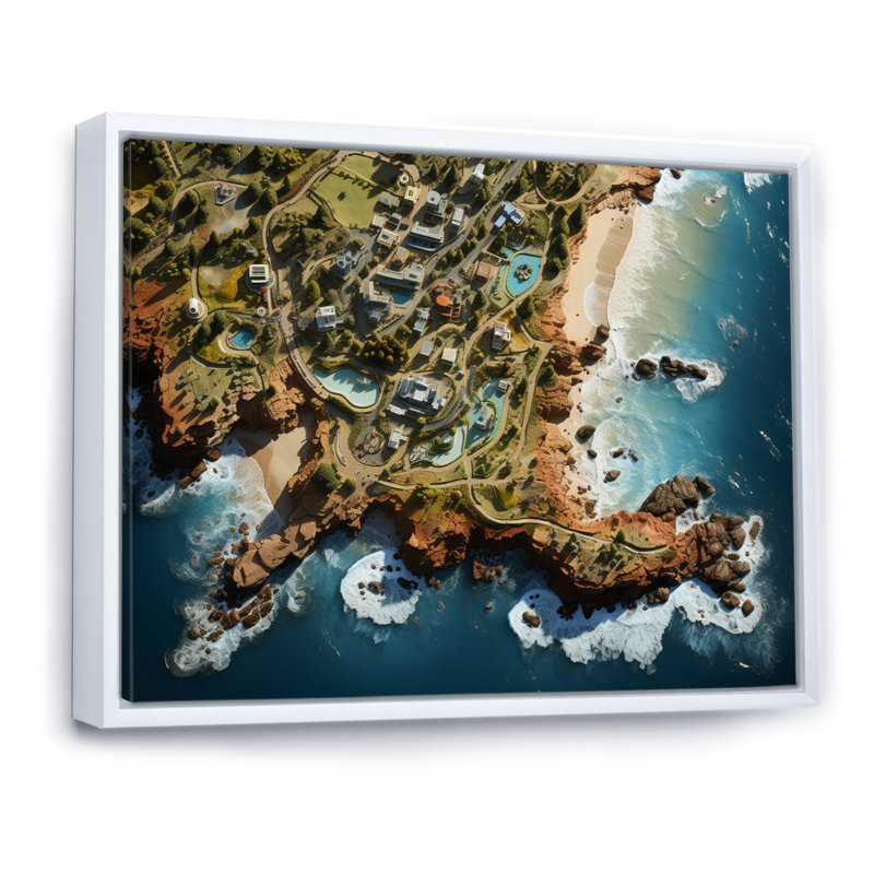Clifton Beaches Cape, reproduction d'art sur toile, H 12 po x l 20 po x P 1 po, Cadre flottant blanc